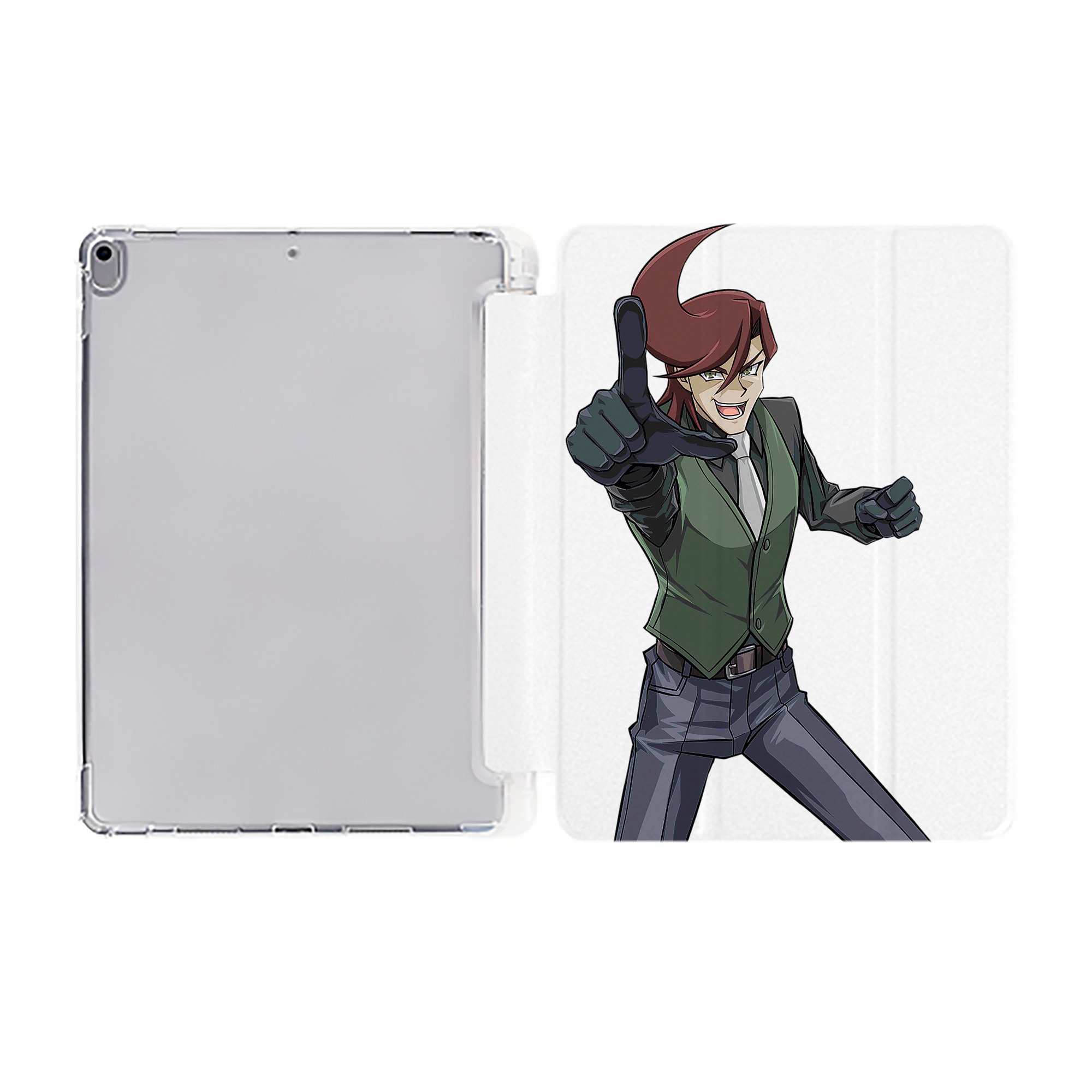 （画像用） 遊☆戯☆王 Yu-Gi-Oh! IPad ケース ペン収納付き 三つ折りスタンド PUレザー×シリコン 対応機種9.5/10.5/10.9インチ